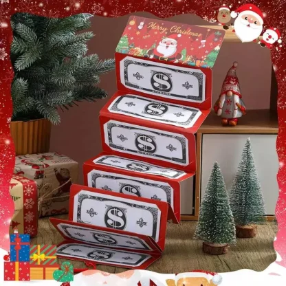 Carte de billets de banque pliante de noël, enveloppe de carte d'argent du père noël, décorations de joyeux noël pour la maison — image 4