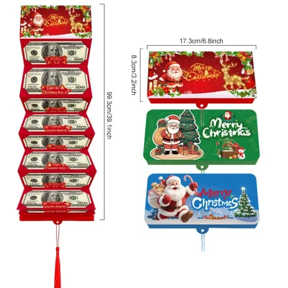 Carte de billets de banque pliante de noël, enveloppe de carte d'argent du père noël, décorations de joyeux noël pour la maison — image 10