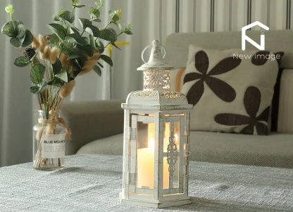 Porte-bougie Portable d'extérieur, lanterne, décoration de maison, cadeau de chambre à coucher, poignée suspendue pour table de noël, décoration — image 12