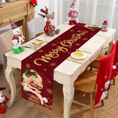 Chemin de Table de noël du père noël, décoration de joyeux noël pour la maison, décor de Table de fête de noël 2025, nouvel an 2026 — image 9