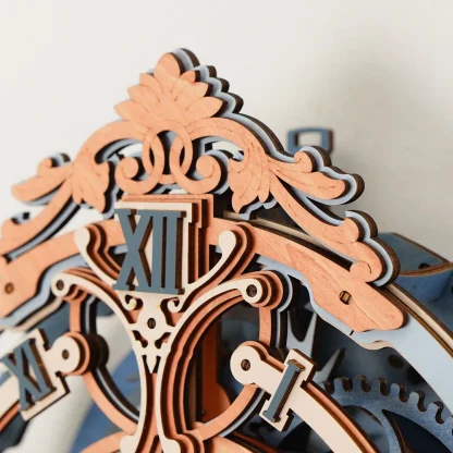 Robotime Horloge Murale Romantique 3D en Bois, Puzzle IQ, Ensemble de Blocs de Construction pour Enfants et Adultes, Cadeau de Noël — image 5