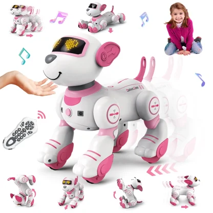 VATOS RC Robot électronique chien jouet cascadeur commande vocale chiot Programmable tactile-Sense musique Robot chien jouet cadeau de noël pour les enfants — image 8