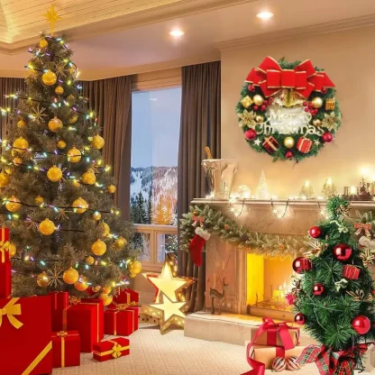 Décoration de noël faite à la main, Simulation de couronne de noël, accessoires de fenêtre suspendus pour porte, décoration de maison exquise de haute qualité — image 17