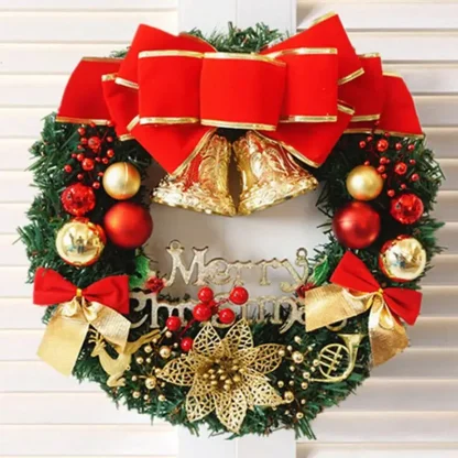 Décoration de noël faite à la main, Simulation de couronne de noël, accessoires de fenêtre suspendus pour porte, décoration de maison exquise de haute qualité — image 11