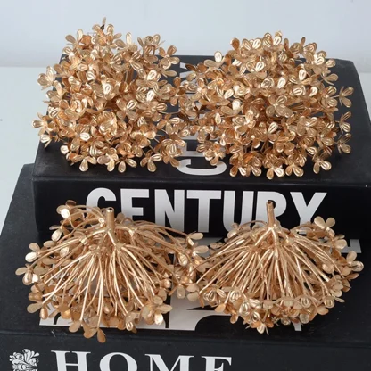 Têtes de fleurs d'hortensia artificielles dorées, fausses fleurs, décoration d'intérieur, décoration de Noël, accessoires du Nouvel An, 1 pièce, 3 pièces, 5 pièces — image 4