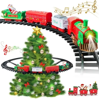 TVAOS – Train de noël Musical, jouet lumineux suspendu autour de l'arbre de noël, décoration, cadeau, jouets d'intérieur pour la maison pour enfants