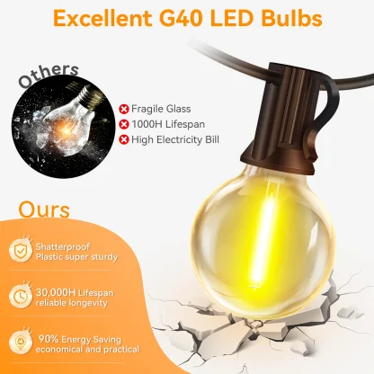 Guirlande guinguette LED extérieure 60 m – 60 ampoules G40 — image 4