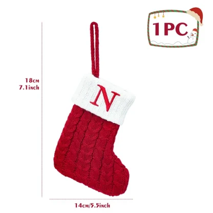 Chaussettes tricotées Alphabet de noël, ornements d'arbre de noël, décorations pour la maison, cadeaux du nouvel an 2025, 2025 — image 29