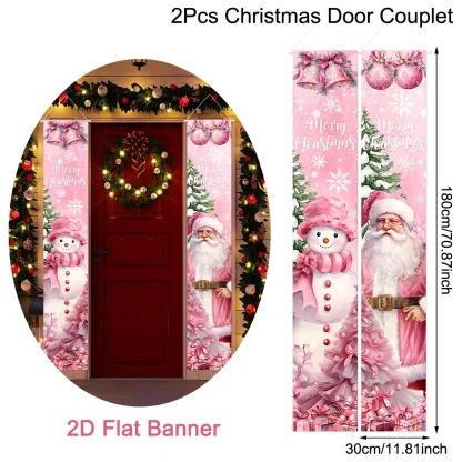 Bannière de porte de noël, Couplet de porte, décoration de joyeux noël pour la maison, décor de noël, nouvel an 2025, 2025 — image 9