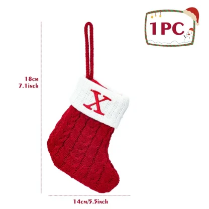 Chaussettes tricotées Alphabet de noël, ornements d'arbre de noël, décorations pour la maison, cadeaux du nouvel an 2025, 2025 — image 8
