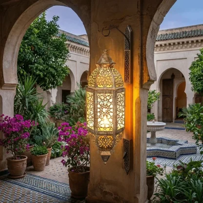 Lanterne marocaine ajourée en métal — image 3