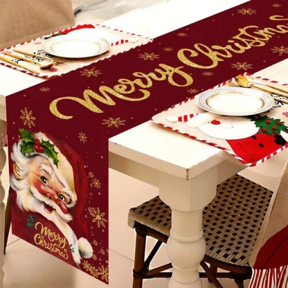 Chemin de Table de noël du père noël, décoration de joyeux noël pour la maison, décor de Table de fête de noël 2025, nouvel an 2026 — image 4