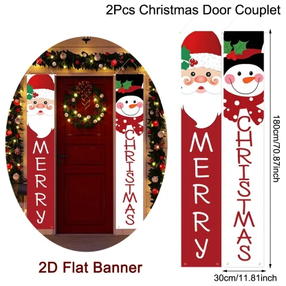 Bannière de porte de noël, Couplet de porte, décoration de joyeux noël pour la maison, décor de noël, nouvel an 2025, 2025 — image 17