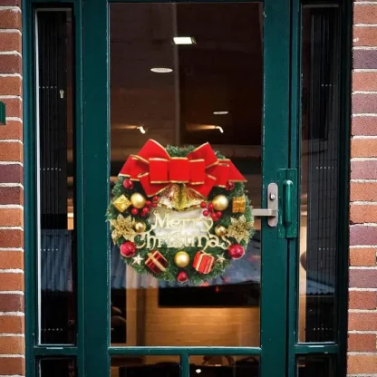 Décoration de noël faite à la main, Simulation de couronne de noël, accessoires de fenêtre suspendus pour porte, décoration de maison exquise de haute qualité — image 6