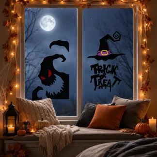 Stickers d'Halloween maison hantée pour vitres