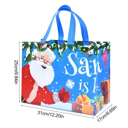 Sac cadeau de Noël Père Noël et bonhomme de neige — image 3