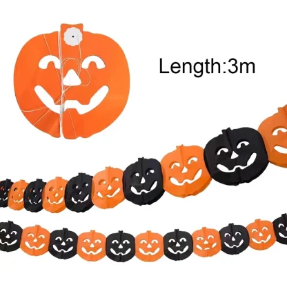 Guirlande fanions d'Halloween en papier, 3 m — image 7