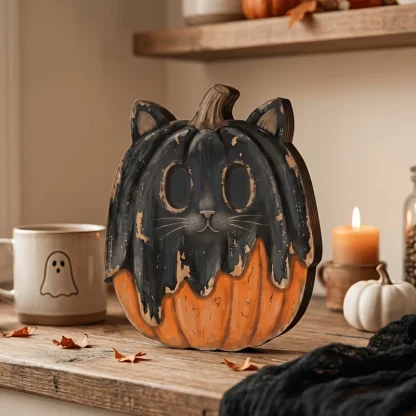 Blocs en bois d'Halloween : fantômes, chats, citrouilles — image 8