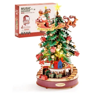 Robtiendra me-Boîte à Musique avec Arbre de Noël, Puzzle 3D en Bois, Analyste de Modèles en Bois pour Adultes, Construire les Meilleurs Cadeaux pour Adultes et Enfants