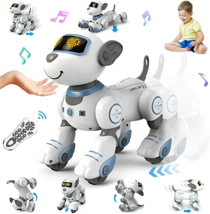 VATOS RC Robot électronique chien jouet cascadeur commande vocale chiot Programmable tactile-Sense musique Robot chien jouet cadeau de noël pour les enfants — image 7