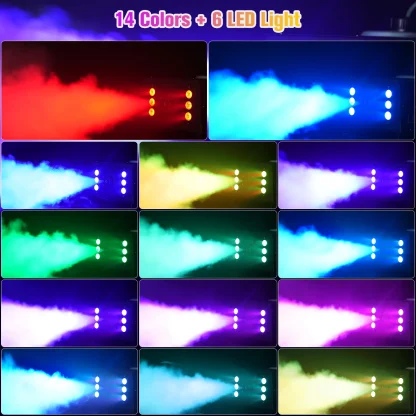 U'King 1500W Machine à fumée RGB 6 LED Machine à brouillard avec télécommande pour DJ Disco fête noël effet de scène brumisateur Machine — image 2