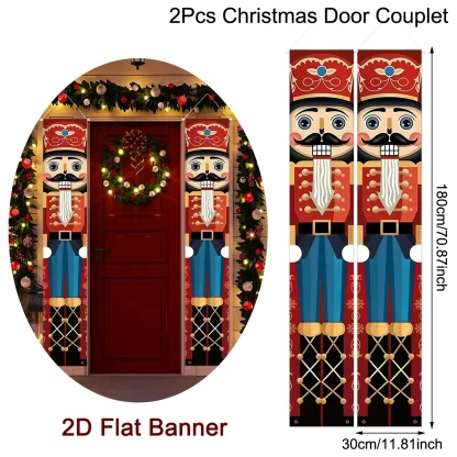Bannière de porte de noël, Couplet de porte, décoration de joyeux noël pour la maison, décor de noël, nouvel an 2025, 2025 — image 12