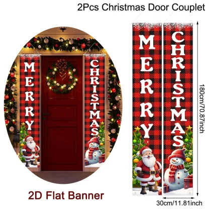 Bannière de porte de noël, Couplet de porte, décoration de joyeux noël pour la maison, décor de noël, nouvel an 2025, 2025 — image 11