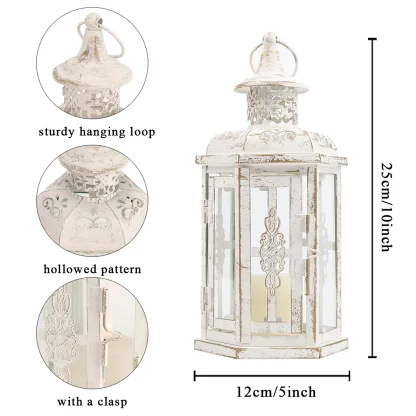 Porte-bougie Portable d'extérieur, lanterne, décoration de maison, cadeau de chambre à coucher, poignée suspendue pour table de noël, décoration — image 6