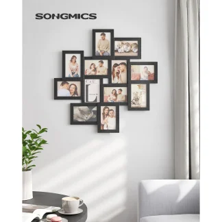 SONGMICS – Pêle-mêle 12 photos 10 x 15 cm, noir