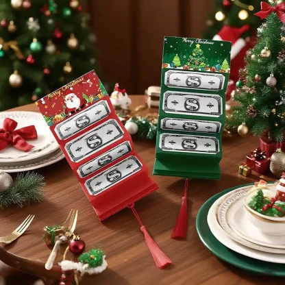 Carte de billets de banque pliante de noël, enveloppe de carte d'argent du père noël, décorations de joyeux noël pour la maison — image 3
