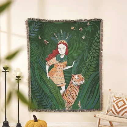 Plaid léopard à pompons, 130 x 160 cm — image 4