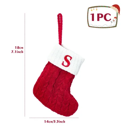 Chaussettes tricotées Alphabet de noël, ornements d'arbre de noël, décorations pour la maison, cadeaux du nouvel an 2025, 2025 — image 18