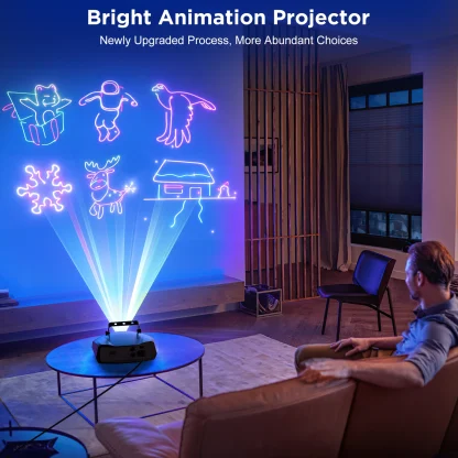U'King 100W Animation DJ LS Light RGB DJ Disco Party Light 3D Animation LS Projector DMX Control for Christmas Halloween — image 3