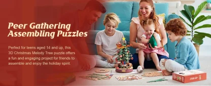 Rolife – Boîte à musique sapin de Noël lumineuse, puzzle 3D — image 15