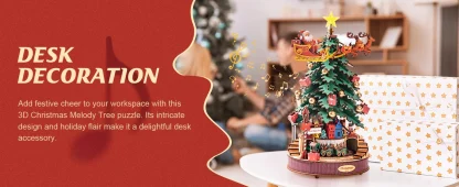 Rolife – Boîte à musique sapin de Noël lumineuse, puzzle 3D — image 18