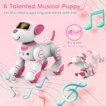 VATOS RC Robot électronique chien jouet cascadeur commande vocale chiot Programmable tactile-Sense musique Robot chien jouet cadeau de noël pour les enfants — image 5