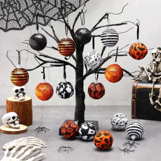 Ensemble d'ornements en bois pour Halloween, décorations de fête de vacances, décor suspendu d'arbre pour la maison, l'extérieur et l'intérieur, décorations effrayantes