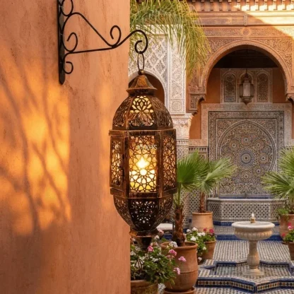 Lanterne marocaine ajourée en métal — image 2
