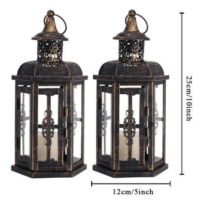 Porte-bougie Portable d'extérieur, lanterne, décoration de maison, cadeau de chambre à coucher, poignée suspendue pour table de noël, décoration — image 7