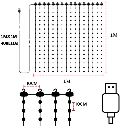 1/2 pièces rideaux lumineux intelligents RGB rideau chaîne lumières avec App synchronisation de musique à distance dynamique bricolage pour intérieur extérieur décoration murale de noël — image 7