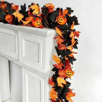 Guirlande de feuilles noires et citrouilles 3D — image 11