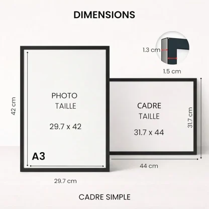 Cadre photo A3, noir — image 2