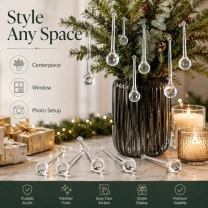 6-30 pièces de pendentifs en forme de gouttes de pluie en cristal, décorations pour sapin de Noël, perles de verre, décoration de rideaux, fournitures pour décorations de fête à domicile DIY — image 5