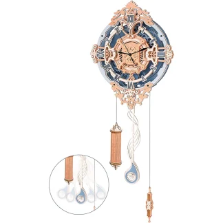 Robotime Horloge Murale Romantique 3D en Bois, Puzzle IQ, Ensemble de Blocs de Construction pour Enfants et Adultes, Cadeau de Noël