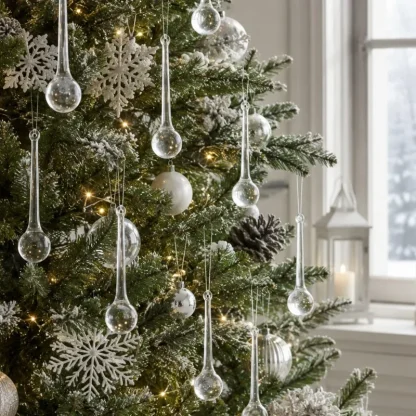 6-30 pièces de pendentifs en forme de gouttes de pluie en cristal, décorations pour sapin de Noël, perles de verre, décoration de rideaux, fournitures pour décorations de fête à domicile DIY — image 12