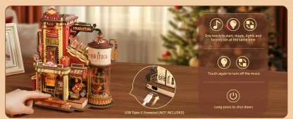 Robotime – Boîte à musique carrousel, puzzle 3D en bois — image 13