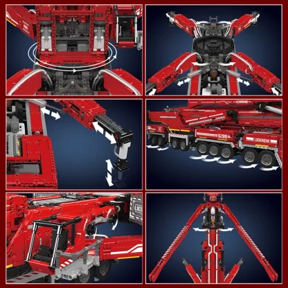 Mould King-Jouet de voiture technique Hurized LTM 17007/17008, camion-grue, modèle d'assemblage de nuit, briques de construction, cadeau de Noël pour enfants, 11200 — image 6