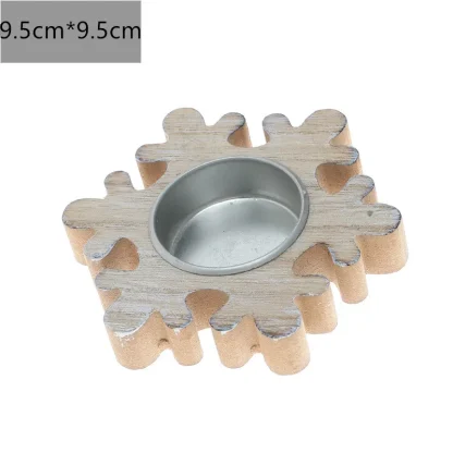 Chandelier flocon de neige de noël en bois, bougeoir en forme d'arbre de noël pour la décoration de la maison, décor du nouvel an 2022 — image 17
