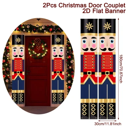 Bannière de porte de noël, Couplet de porte, décoration de joyeux noël pour la maison, décor de noël, nouvel an 2025, 2025 — image 16