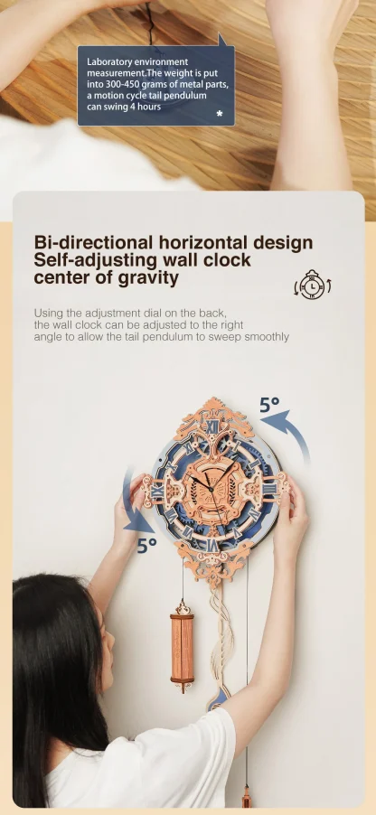 Robotime Horloge Murale Romantique 3D en Bois, Puzzle IQ, Ensemble de Blocs de Construction pour Enfants et Adultes, Cadeau de Noël — image 12